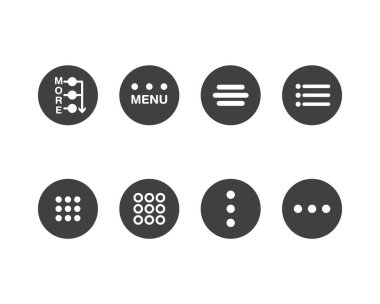 Hamburger menu icon, buttons for website, UI navigation, mobile app, presentation. Vector design elements and user Interface icons.