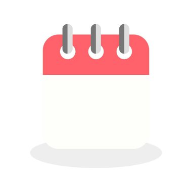 Beyaz arkaplanda vektör boş simgesi. Günlük, aylık, yıllık takvim ikonu. Toplantı, program, planlama, tatil, tatil.