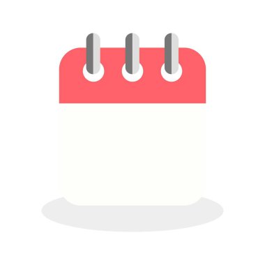 Beyaz arkaplanda vektör boş simgesi. Günlük, aylık, yıllık takvim ikonu. Toplantı, program, planlama, tatil, tatil.