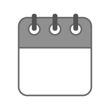 Beyaz arkaplanda vektör boş simgesi. Günlük, aylık, yıllık takvim ikonu. Toplantı, program, planlama, tatil, tatil.