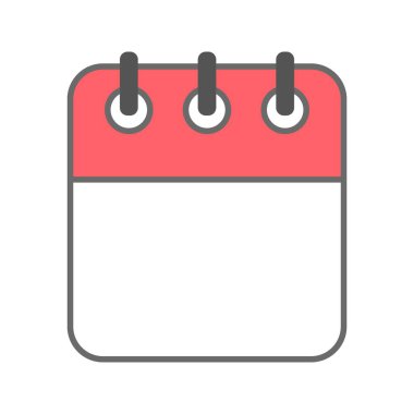 Beyaz arkaplanda vektör boş simgesi. Günlük, aylık, yıllık takvim ikonu. Toplantı, program, planlama, tatil, tatil.