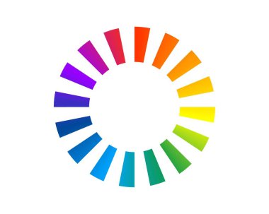 Çubuk durum simgesi yükleniyor. Vektör çizimi. Vektör yüklü gökkuşağı simgeleri. İndirme işlemi sürüyor. Donload ya da Gönderme.