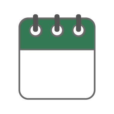 Beyaz arkaplanda vektör boş simgesi. Günlük, aylık, yıllık takvim ikonu. Toplantı, program, planlama, tatil, tatil.