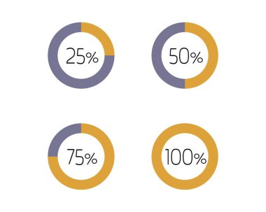 Koleksiyon Yükleme Çubuğu durum simgesi. Vektör çizimi. Vektör yüklü simgeler kümesi. İndirme işlemi sürüyor. Donload ya da Gönderme.