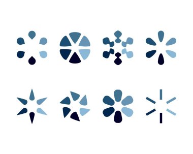 Koleksiyon Yükleme Çubuğu durum simgesi. Vektör çizimi. Vektör yüklü simgeler kümesi. İndirme işlemi sürüyor. Donload ya da Gönderme.