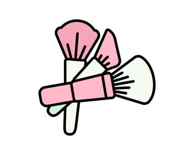 Güzellik, vücut bakımı ve kozmetik. Vektör Doğrusal Düz Simgeler ve Tasarım Elementleri