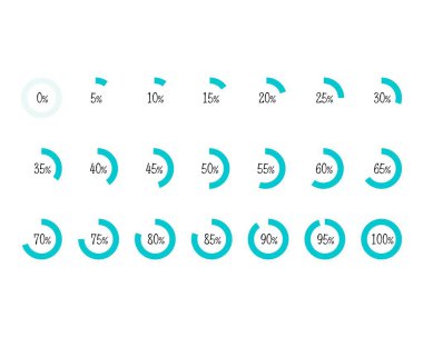Koleksiyon Yükleme Çubuğu durum simgesi. Vektör çizimi. Vektör yüklü simgeler kümesi. İndirme işlemi sürüyor. Donload ya da Gönderme.
