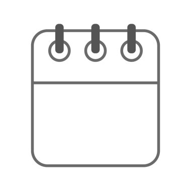 Beyaz arkaplanda vektör boş simgesi. Günlük, aylık, yıllık takvim ikonu. Toplantı, program, planlama, tatil, tatil.