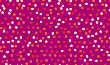 Renkli geometrik daireli vektör noktalı desen. Tekstil, kusursuz duvar kağıtları ve modern tasarım için son moda soyut arka planlar için mükemmel..