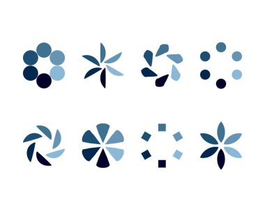 Koleksiyon Yükleme Çubuğu durum simgesi. Vektör çizimi. Vektör yüklü simgeler kümesi. İndirme işlemi sürüyor. Donload ya da Gönderme.