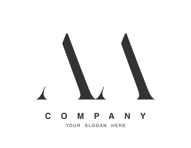 AA logo tasarımı. İlk harf a ve serif yazı tipi. Yaratıcı klasik şirket adı tipografi. Moda logosu veya kimliği.