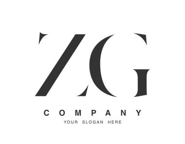 ZG logo tasarımı. Başlangıç harfi z ve g serif yazı tipi. Yaratıcı klasik şirket adı tipografi. Moda logosu veya kimliği.