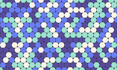 Geometrik daireli soyut polka nokta deseni, kusursuz tekstil baskıları, duvar kâğıdı veya modern poster arkaplanları için mükemmel. Moda ve yaratıcı bir vektör tasarımı.
