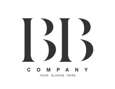 BB logo tasarımı. İlk harf b ve b serif yazı tipi. Yaratıcı klasik şirket adı tipografi. Moda logosu veya kimliği.