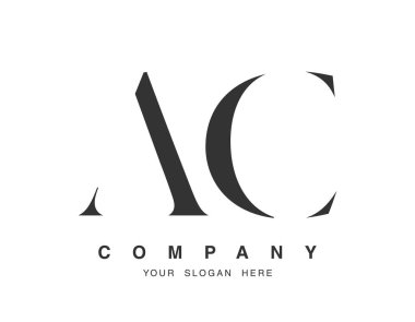 AC logo tasarımı. İlk harf a ve c serif yazı tipi. Yaratıcı klasik şirket adı tipografi. Moda logosu veya kimliği.