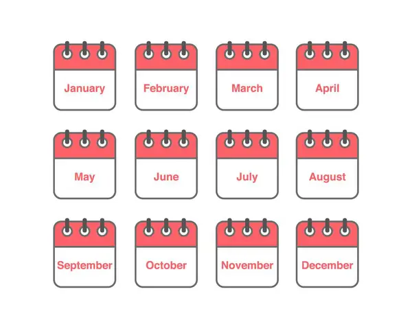 İkonların vektör kümesi. Günlük, aylık, yıllık takvim ikonu. Toplantı, program, planlama, tatil, tatil.