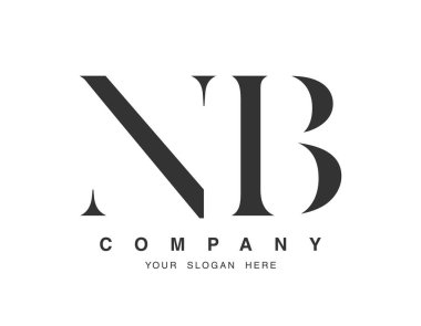 NB logo tasarımı. İlk harf n ve b serif yazı tipi. Yaratıcı klasik şirket adı tipografi. Moda logosu veya kimliği.