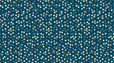 Renkli benekli geometrik polka deseni, kusursuz duvar kâğıdı, tekstil baskısı ve soyut dokunuşlu modern poster arkaplanı için mükemmel..