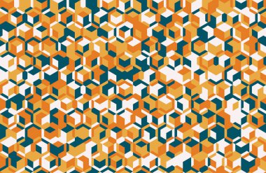 Sanatsal şekilleri ve kusursuz tekrarı olan modern geometrik desen. Tekstil baskıları, soyut arka planlar ve modaya uygun poster tasarımları için ideal.