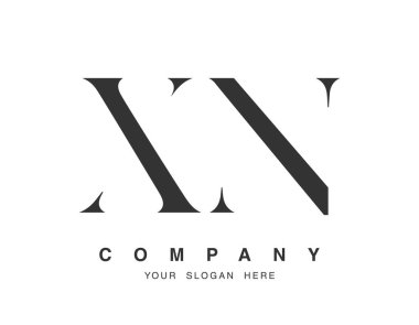 XN logo tasarımı. Baş harf x ve n serif yazı tipi. Yaratıcı klasik şirket adı tipografi. Moda logosu veya kimliği.