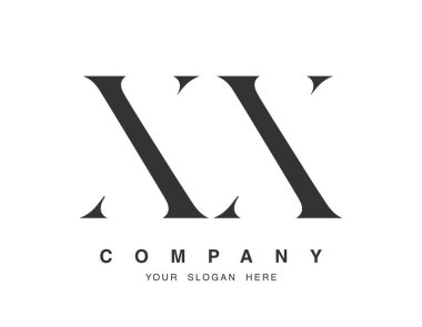 XX logo tasarımı. Baş harf x ve x serif yazı tipi. Yaratıcı klasik şirket adı tipografi. Moda logosu veya kimliği.