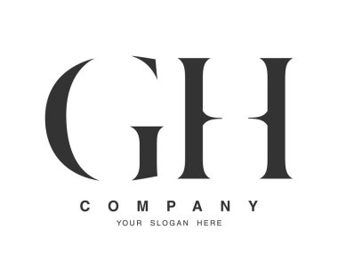 GH logo design. Initial letter g and h serif font style. Creative classic company name typography. Trendy logotype or identity. clipart