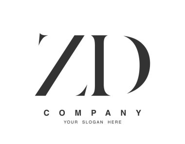 ZD logo tasarımı. İlk harf z ve d serif yazı tipi. Yaratıcı klasik şirket adı tipografi. Moda logosu veya kimliği.