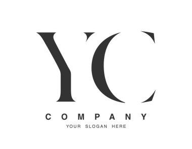 YC logo tasarımı. Başlangıç harfi y ve c serif yazı tipi. Yaratıcı klasik şirket adı tipografi. Moda logosu veya kimliği.