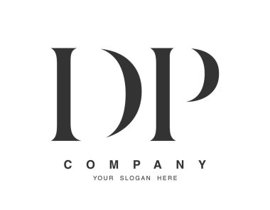 DP logo tasarımı. İlk harf d ve p serif yazı tipi. Yaratıcı klasik şirket adı tipografi. Moda logosu veya kimliği.