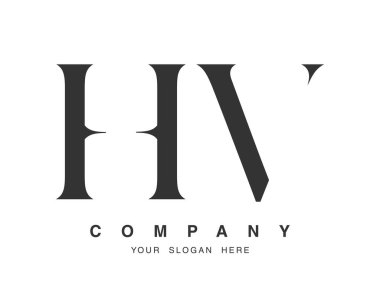 HV logo design. Initial letter h and v serif font style. Creative classic company name typography. Trendy logotype or identity. clipart