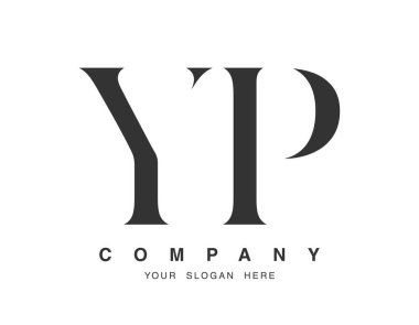 YP logo tasarımı. Başlangıç harfi y ve p serif yazı tipi. Yaratıcı klasik şirket adı tipografi. Moda logosu veya kimliği.