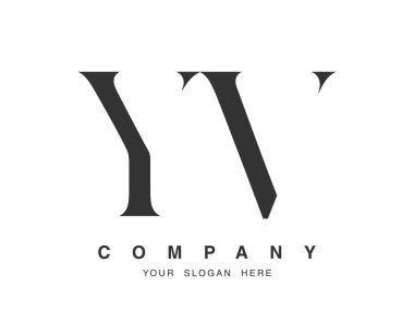 YV logo tasarımı. İlk harf y ve v serif yazı tipi. Yaratıcı klasik şirket adı tipografi. Moda logosu veya kimliği.