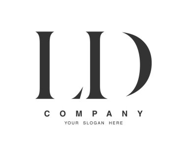 LD logo design. Initial letter l and d serif font style. Creative classic company name typography. Trendy logotype or identity. clipart