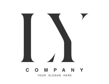 LY logo tasarımı. İlk harf I ve y serif yazı tipi. Yaratıcı klasik şirket adı tipografi. Moda logosu veya kimliği.