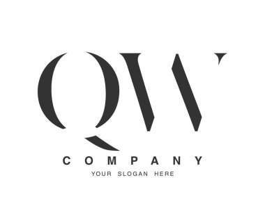 QW logo tasarımı. İlk harf q ve w serif yazı tipi. Yaratıcı klasik şirket adı tipografi. Moda logosu veya kimliği.