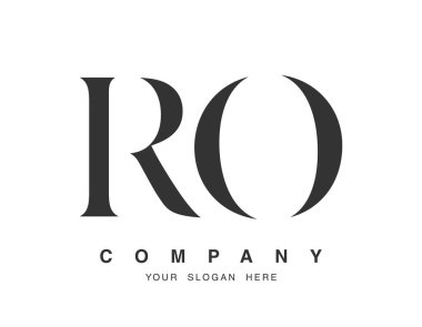 RO logo tasarımı. İlk harf r ve o serif yazı tipi biçimi. Yaratıcı klasik şirket adı tipografi. Moda logosu veya kimliği.