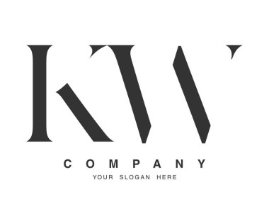 KW logo tasarımı. İlk harf k ve w serif yazı tipi. Yaratıcı klasik şirket adı tipografi. Moda logosu veya kimliği.