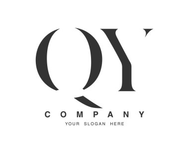 QY logo tasarımı. İlk harf q ve y serif yazı tipi. Yaratıcı klasik şirket adı tipografi. Moda logosu veya kimliği.