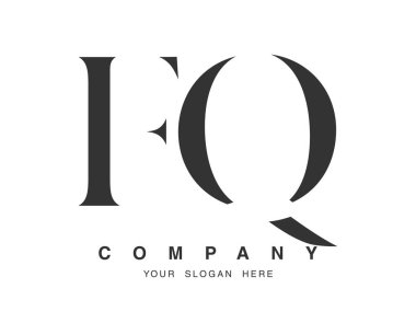 FQ logo tasarımı. İlk harf f f f f ve q serif yazı tipi. Yaratıcı klasik şirket adı tipografi. Moda logosu veya kimliği.