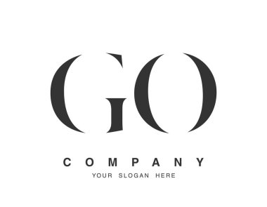 GO logo tasarımı. Baş harf g ve o serif yazı tipi. Yaratıcı klasik şirket adı tipografi. Moda logosu veya kimliği.