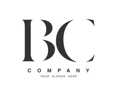 BC logo tasarımı. İlk harf b ve c serif yazı tipi. Yaratıcı klasik şirket adı tipografi. Moda logosu veya kimliği.