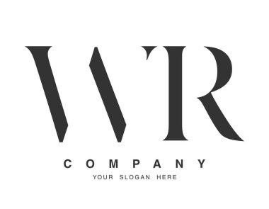 WR logo design. Initial letter w and r serif font style. Creative classic company name typography. Trendy logotype or identity. clipart