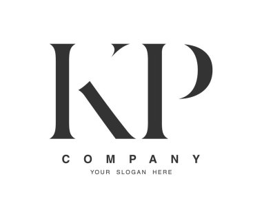KP logo tasarımı. İlk harf k ve p serif yazı tipi. Yaratıcı klasik şirket adı tipografi. Moda logosu veya kimliği.