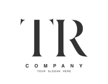 TR logo tasarımı. İlk harf t ve r serif yazı tipi. Yaratıcı klasik şirket adı tipografi. Moda logosu veya kimliği.