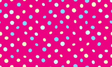 Minimalist yuvarlak şekilli Polka nokta vektör tasarımı. Moda kumaş baskıları, duvar kağıtları ve basit geometrik dokunuşlu poster arkaplanları için ideal..