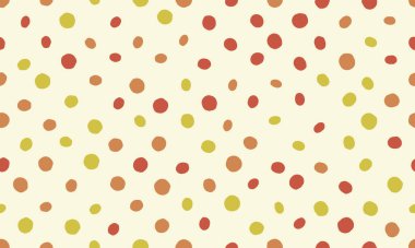 Minimalist yuvarlak şekilli Polka nokta vektör tasarımı. Moda kumaş baskıları, duvar kağıtları ve basit geometrik dokunuşlu poster arkaplanları için ideal..