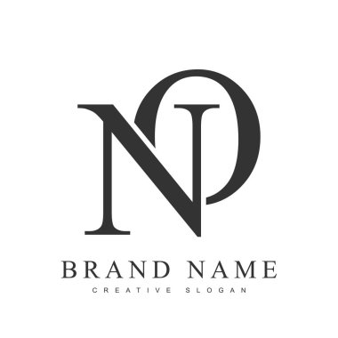 Moda logosu şablonu yok. İlk harf n ve o klasik yazı tipi. Şirket adı veya kimliği için yaratıcı logo.