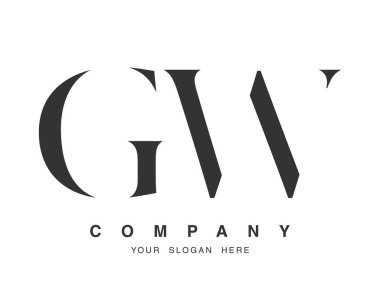 GW logo tasarımı. Baş harf g ve w serif yazı tipi. Yaratıcı klasik şirket adı tipografi. Moda logosu veya kimliği.