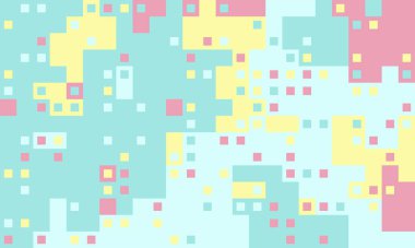 Tuğla pikselli ağ dairesi. Dijital kitabı katman katman paketliyorum. Ekran hayal gücü küp pürüzsüz desen.