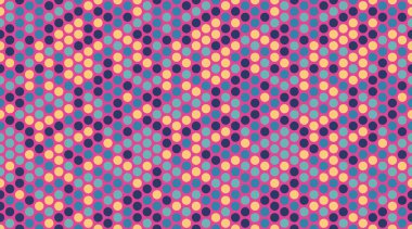 Soyut daireleri olan kusursuz lekeli desenler, tekstil baskıları, duvar kağıtları veya yaratıcı geometrik posterler için mükemmel. Modern arkaplanlar için modaya uygun polka nokta tasarımı.